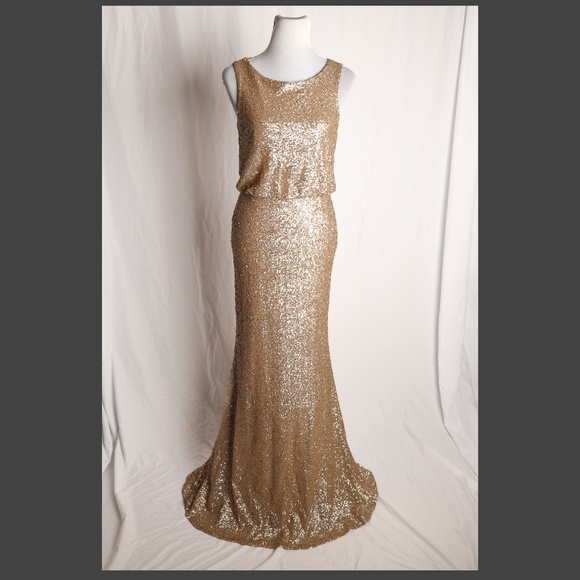 SORELLA VITA Dresses & Skirts - Sorella Vita 8824 Gold Sequin Gown Dress Tag size 10 (fits 8-12)